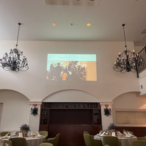 もうひとつの披露宴会場の方がスクリーンは大きいです|774232さんのヴィラ・デ・マリアージュ高崎の写真(2552885)