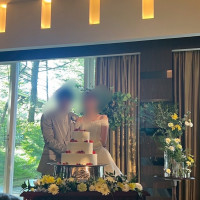 ウェディングケーキ入刀