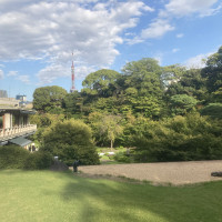 お庭や控室からは東京タワーがとてもきれいに見えます。