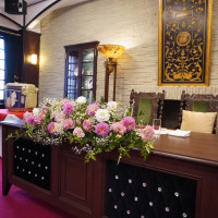 当日のお花です。季節のダリアを中心にオーダーしました。