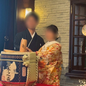 ウェディングケーキではなく鏡開きをしました。|774437さんの乃木神社・乃木會館の写真(2554404)