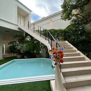 プールがあるので気をつけて|774473さんのアーフェリーク白金/テイクアンドギヴ・ニーズウェディングの写真(2555865)