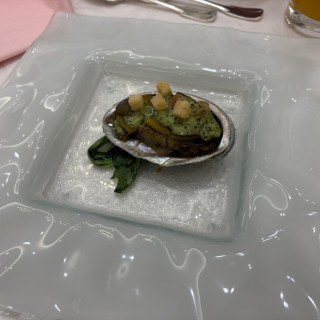 活蝦夷鮑 燻製オーブン焼き