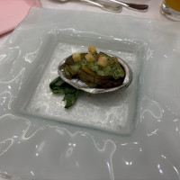 活蝦夷鮑　燻製オーブン焼き