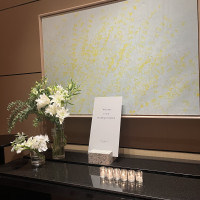 披露宴会場前のプチスペース。