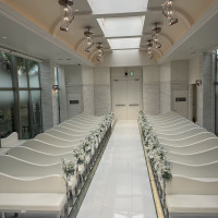 チャペルでの新郎新婦からみた景色です