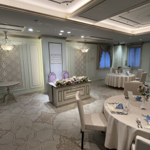 パステルグリーン調の披露宴会場です。|774735さんのL'BRIGHT HOUSE(エルブライトハウス)の写真(2598468)