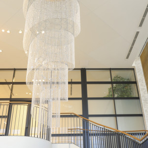 チャペルの扉が見えており階段から降りながらフラワーシャワー|774738さんのWグランラセーレ岡山の写真(2555671)