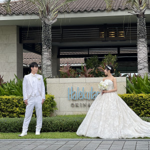 挙式前の前撮り|774749さんのハレクラニ沖縄の写真(2555847)