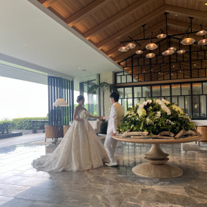 挙式前の前撮り|774749さんのハレクラニ沖縄の写真(2555842)