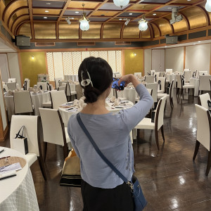 当日の披露宴会場です。着替える前に見せてくれました。|774775さんの大阪天満宮の写真(2555975)