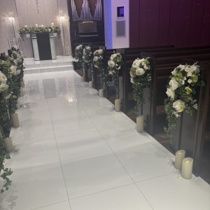 バージンロードはあえて短めに作られています|774818さんのヒルトン福岡シーホークの写真(2556248)