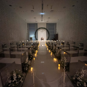 夜見るチャペルの写真です|774973さんのAILE d'ANGE NAGOYA（エル・ダンジュ ナゴヤ）の写真(2556749)