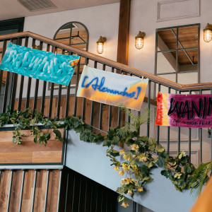 自分たちのフェスタオルを装飾に|775051さんのBAYSIDE GEIHINKAN VERANDA/テイクアンドギヴ・ニーズウェディングの写真(2557244)