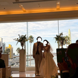 指輪交換 オーシャンビュー|775173さんのベイサイド迎賓館(和歌山)/テイクアンドギヴ・ニーズウェディングの写真(2558031)