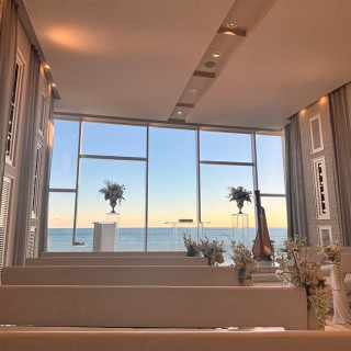 海が見えます。