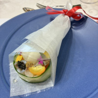 試食料理(海鮮のブーケサラダ仕立て)