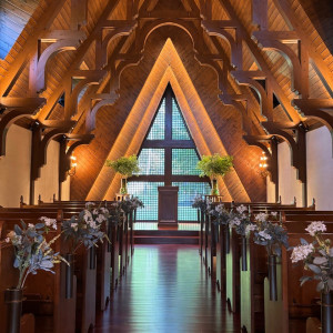 教会の中。木のにおいがよかった。山の上の教会よりは狭い。|775227さんのルグラン軽井沢ホテル&リゾートの写真(2558196)