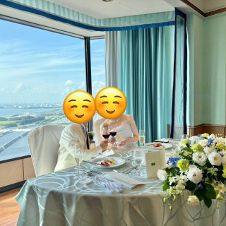 当日。晴れていて海が綺麗に見えて素敵でした。