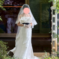 洋装での庭での撮影