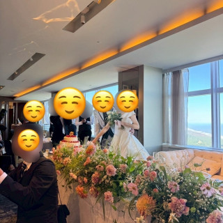 装花はピンクと緑を混ぜてお願いしました