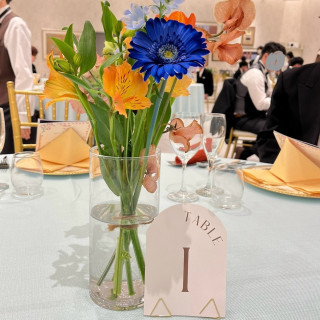 テーブルナンバーも手作りしました