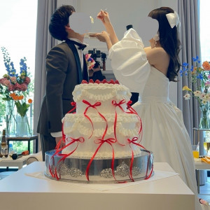 ケーキの装飾のリボンは持ち込みしました|775470さんのサンフィレール岡崎の写真(2559876)