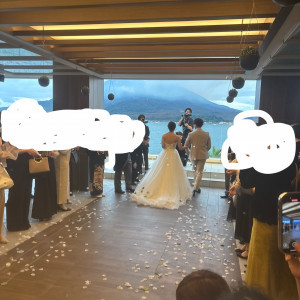 ここでフラワーシャワーとプレゼントプルズをしました|775502さんのTHE BAYSUITE SAKURAJIMA TERRACE（ザベイスイートサクラジマテラス）の写真(2561712)