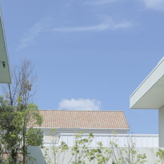 チャペルと披露宴会場の間から見える景色。