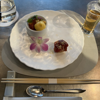 カボチャのエスプーマをその場で