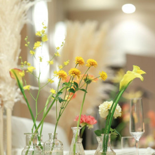 暖色系(黄色)のお花が好きなので統一してもらいました