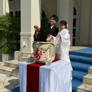 ガーデンでの樽酒割