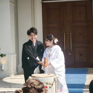 ガーデンでの樽酒割り