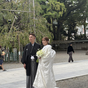 挙式前の記念撮影の様子。|775764さんの大國魂神社 結婚式場の写真(2561414)