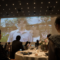 プロフィールムービーを依頼した。大きなスクリーンは迫力あり。