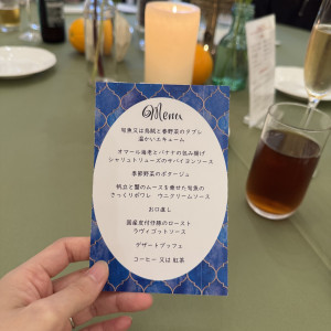 メニュー表も会場に注文できます!|775836さんのアーカンジェル迎賓館(宇都宮)/テイクアンドギヴ・ニーズウェディングの写真(2561746)