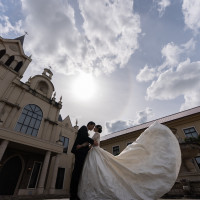 前撮り 中庭にて