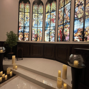 ガーデンチャペルで少し照明を落とした際の写真|776026さんのウエディングヒル東京ベイ幕張の写真(2562601)