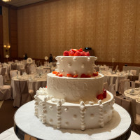 ケーキの斜めからの写真