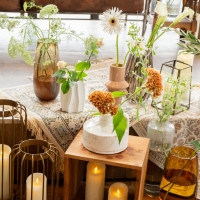 小さな花瓶をたくさんとお願いしたらこんな素敵にしてくれました