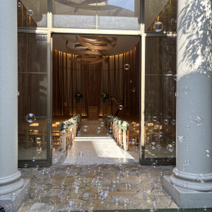 シャボン玉演出ができるそうです|776355さんの山手迎賓館（神戸）/テイクアンドギヴ・ニーズウェディングの写真(2574788)