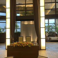 シックな雰囲気の披露宴会場があります