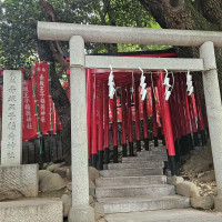 神社内に赤い鳥居があるのでカメラ映えします