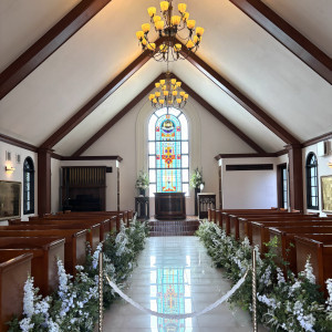 ゲストとの距離近く感じられるチャペルでした。|776480さんのフェアブルーム水戸アメイジングステージの写真(2565471)