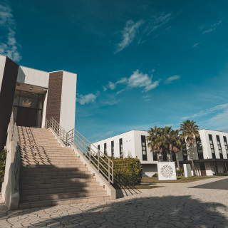 この階段でブーケトス、フラワーシャワーがあります