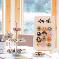 デザートビュッフェと持ち込みのドーナツ