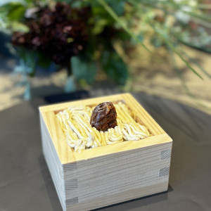 ウエディングケーキの他にも枡に入ったモンブラン!絶品です!|776583さんのときわ邸 M-GARDENの写真(2566319)