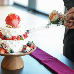 ケーキ入刀はせっかくなのでやりました!|776583さんのときわ邸 M-GARDENの写真(2566318)