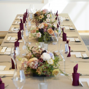 テーブルクロス、ナプキン、お花、大満足です!|776583さんのときわ邸 M-GARDENの写真(2566293)