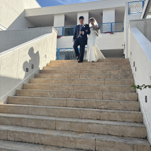 大階段で集合写真を撮って頂きました。|776622さんのリヴァージュブラン(RIVAGE BLANC)の写真(2566391)